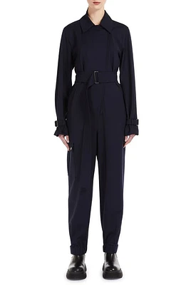 Weekend Max Mara Drava Belted Long Sleeve Utility Jumpsuit in Ultramarine at Nordstrom, Size 4