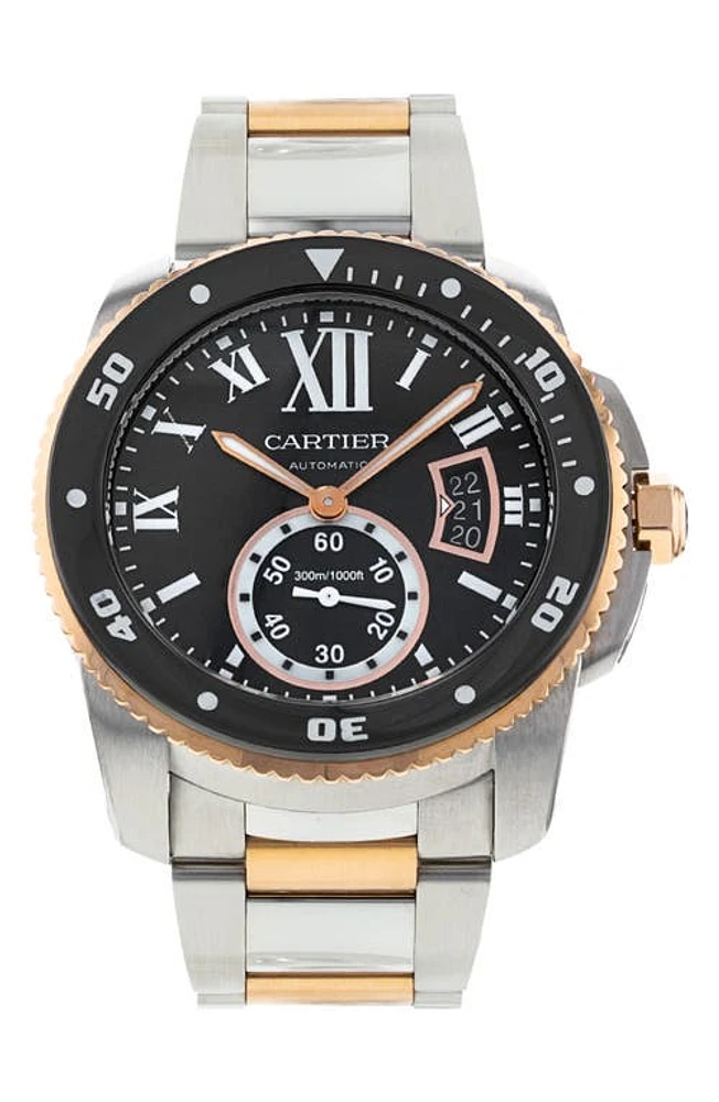 Watchfinder & Co. Preowned Calibre Water Resistant Bracelet Watch, 42mm in Black/Silver at Nordstrom