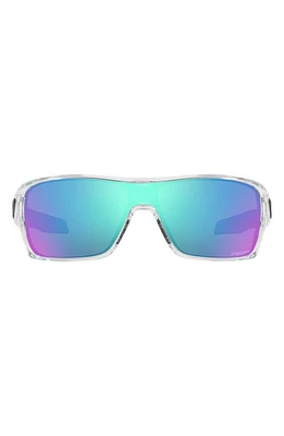 Oakley 32mm Rectangular Sunglasses in Polished Clear/Prizm Sapphire at Nordstrom