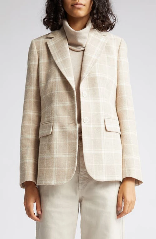 Eleventy Plaid Wool & Alpaca Blend Blazer Sabbia at Nordstrom, Us