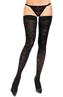 Glamory Hosiery Dune50 Argyle Stay-Put Stockings Black at Nordstrom,