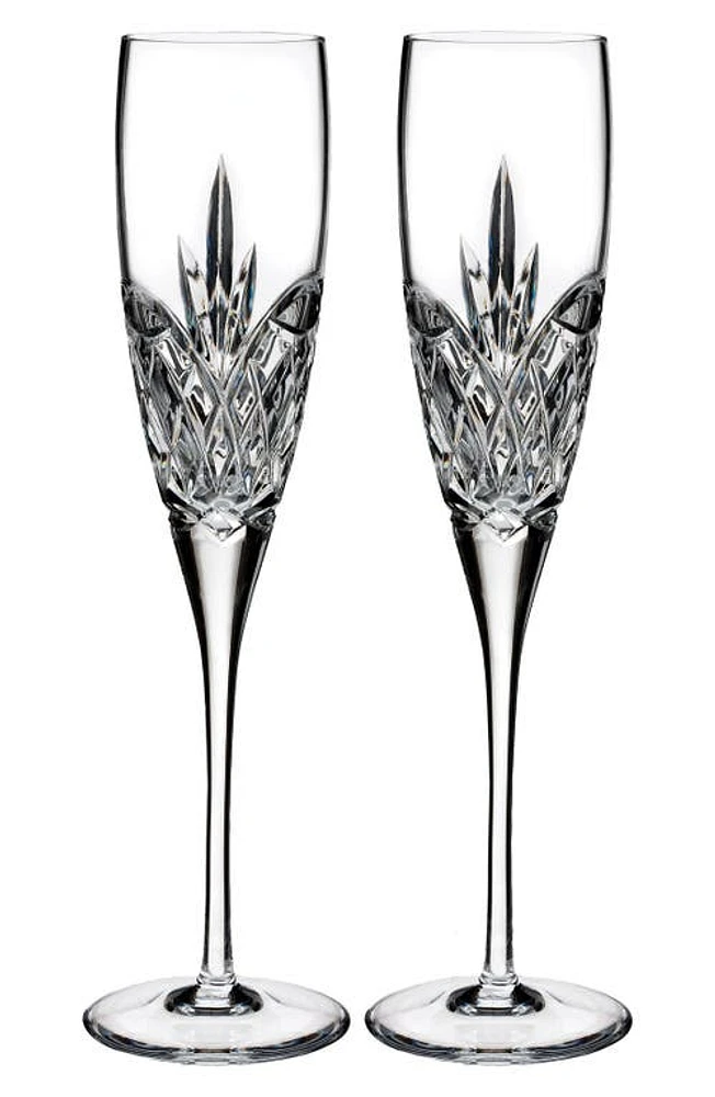 Waterford Love Forever Set of 2 Lead Crystal Champagne Flutes in Clear at Nordstrom