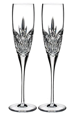 Waterford Love Forever Set of 2 Lead Crystal Champagne Flutes in Clear at Nordstrom