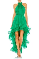 Mac Duggal Halter Neck Tiered Ruffle High Low Dress at Nordstrom,