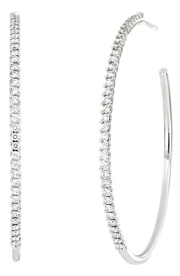 Bony Levy Audrey 18K Gold Diamond Hoop Earrings in 18K White Gold at Nordstrom, Size 45 Mm