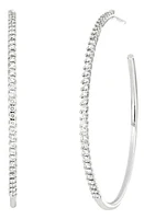 Bony Levy Audrey 18K Gold Diamond Hoop Earrings in 18K White Gold at Nordstrom, Size 45 Mm