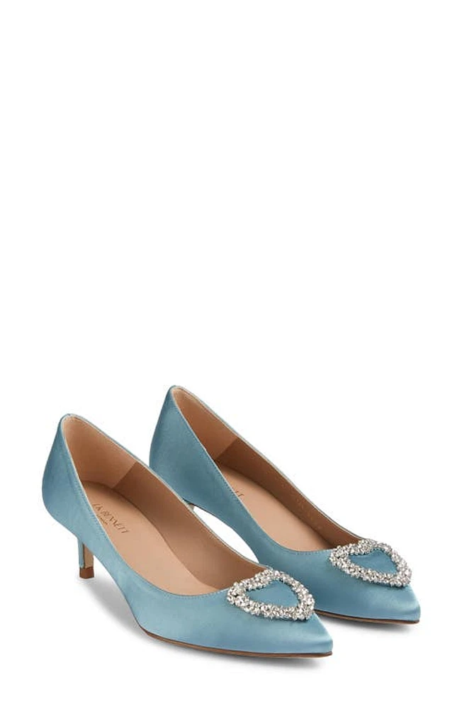 LK Bennett Ella Pointed Toe Kitten Heel Pump Light Blue at Nordstrom,