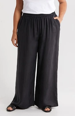 Nordstrom Drape Wide Leg Pants Black at Nordstrom,