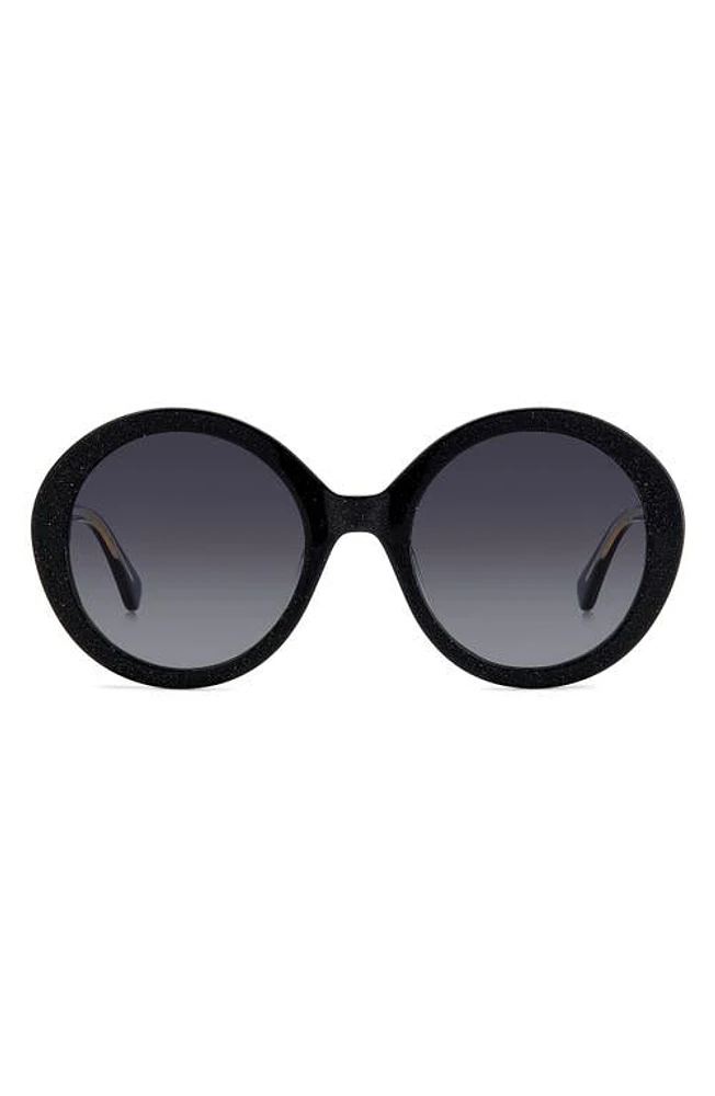 Kate Spade New York zya 55mm gradient round sunglasses in Black/Grey Shaded at Nordstrom