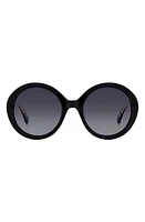 Kate Spade New York zya 55mm gradient round sunglasses in Black/Grey Shaded at Nordstrom