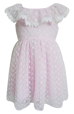 Popatu Kids' Ruffle Embroidered Party Dress Pink at Nordstrom,