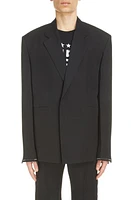 Givenchy Logo Tape Oversize Virgin Wool Jacket Black at Nordstrom, Us