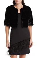 Eliza J Faux Fur Crop Jacket Black at Nordstrom,