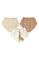 CRANE BABY 3-Pack Cotton Muslin Bandana Baby Bibs in Beige// Multi at Nordstrom