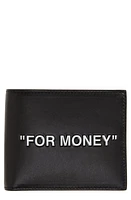 Off-White Quote Leather Bifold Wallet in Black/White at Nordstrom