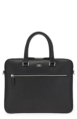 FERRAGAMO Revival Double Gancio Leather Briefcase in Nero at Nordstrom