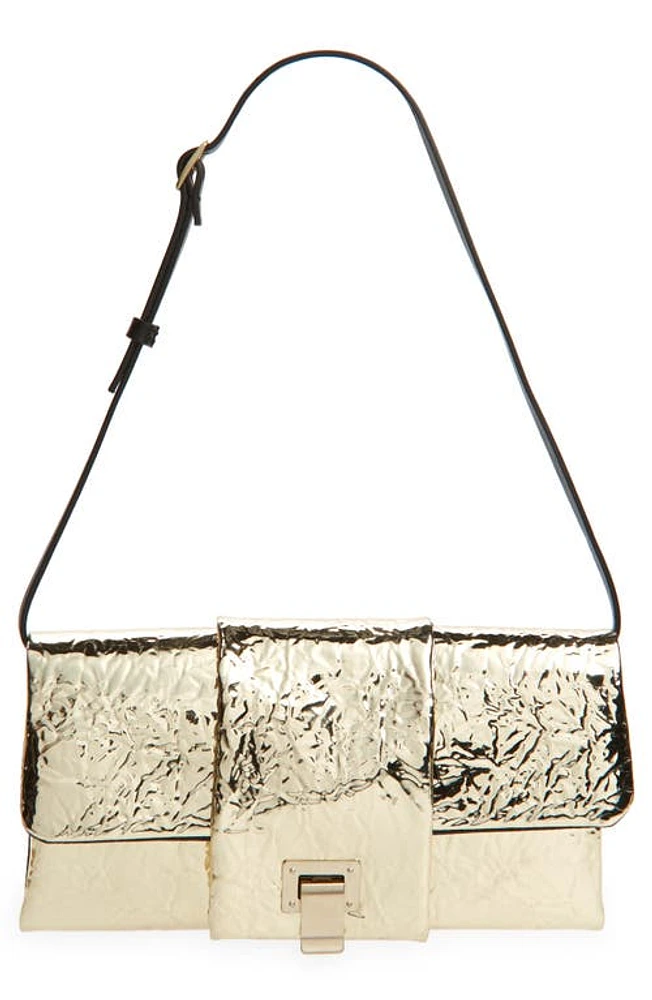 Proenza Schouler Flip Metallic Leather Shoulder Bag in Gold at Nordstrom