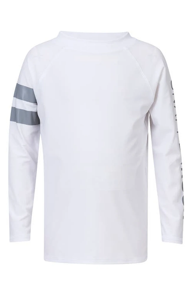 Snapper Rock Raglan Long Sleeve Rashguard White/Grey at Nordstrom,