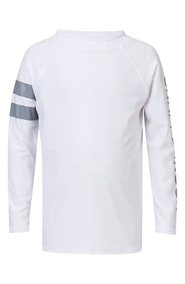 Snapper Rock Raglan Long Sleeve Rashguard White/Grey at Nordstrom,