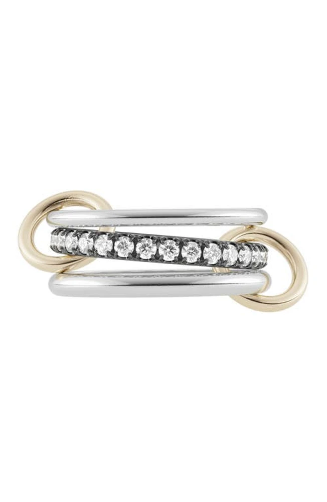 Spinelli Kilcollin Petunia Two-Tone Linked Rings in Silver/Black Rhod/Yel Gold at Nordstrom, Size 7