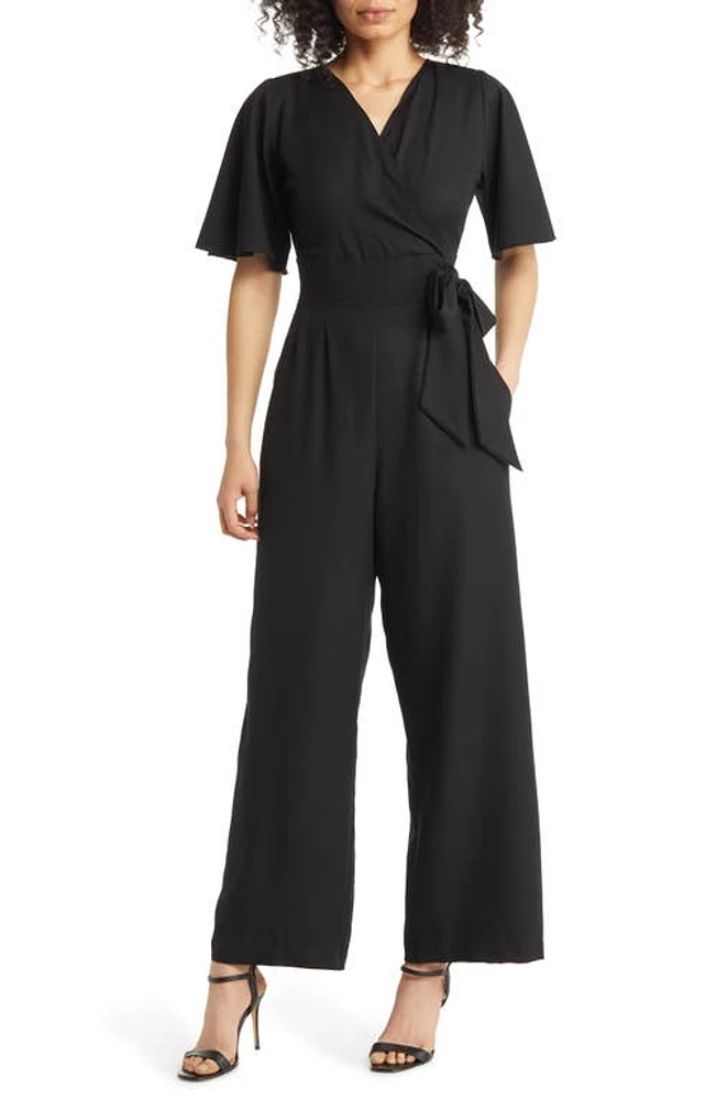 Kiyonna Charisma Wide Leg Crepe Jumpsuit at Nordstrom,