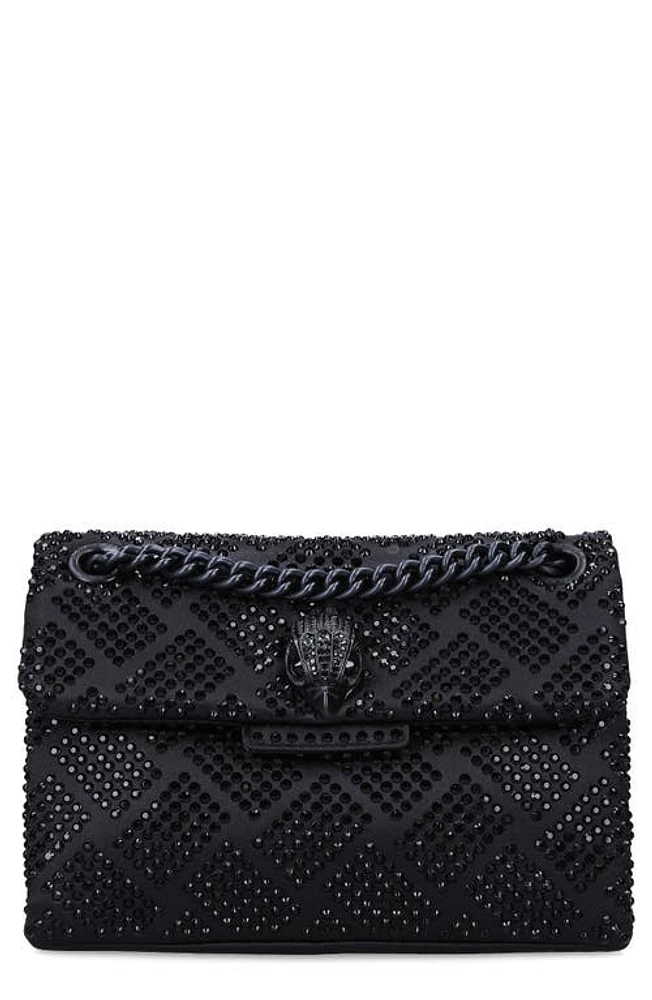 Kurt Geiger London Mini Kensington Embellished Fabric Convertible Crossbody Bag in Black at Nordstrom