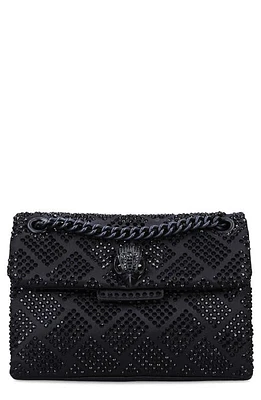 Kurt Geiger London Mini Kensington Embellished Fabric Convertible Crossbody Bag in Black at Nordstrom