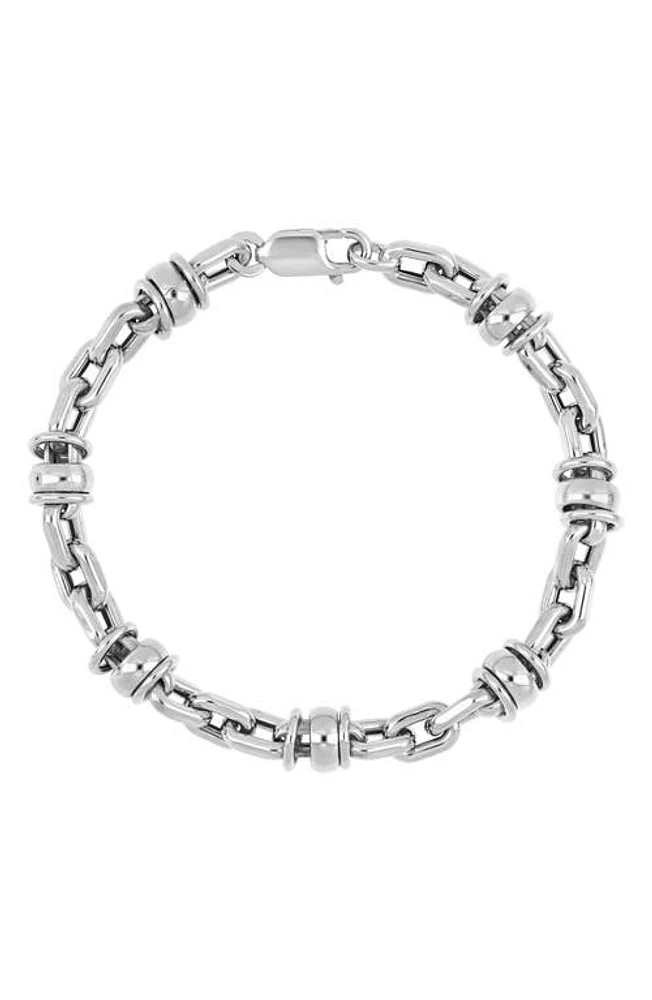 Bony Levy Men's 14K Gold Disc Link Bracelet in 14K White Gold at Nordstrom, Size 8