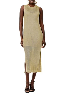 French Connection Jada Metallic Open Stitch Sweater Dress Gold Metal at Nordstrom,