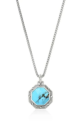 John Hardy Men's Octagon Pendant Necklace in Turquoise at Nordstrom, Size 22