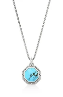 John Hardy Men's Octagon Pendant Necklace in Turquoise at Nordstrom, Size 22