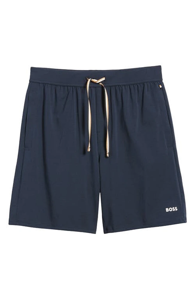 BOSS Unique Drawstring Jersey Lounge Shorts Dark Blue at Nordstrom,