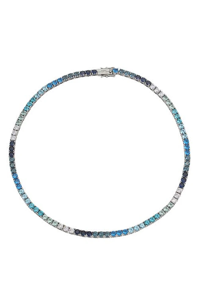 Kurt Geiger London Rainbow Cubic Zirconia Tennis Collar Necklace in Blue at Nordstrom