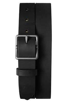 Shinola Center Bar Buckle Leather Belt Black at Nordstrom,