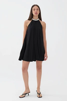 Nocturne Halter Neck Mini Dress in Black at Nordstrom