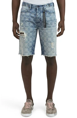 PRPS Ueda Distressed Denim Bermuda Shorts Lt. indigo at Nordstrom,