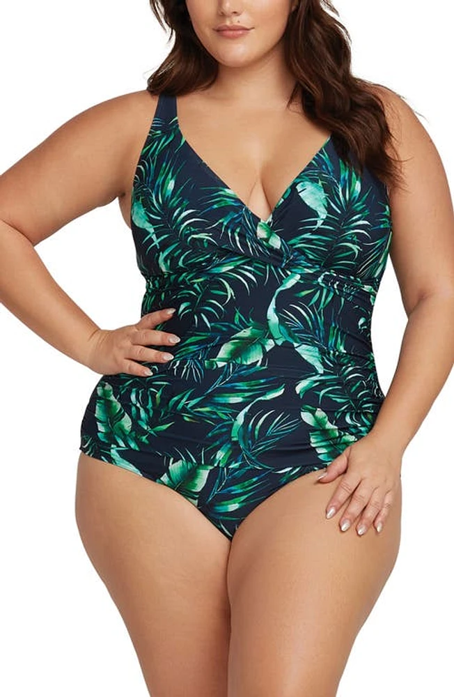 Artesands Palmspiration Delacroix One-Piece Swimsuit Dark Navy at Nordstrom, Us