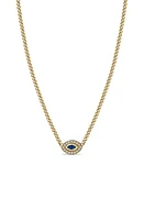 Zoë Chicco Evil Eye Pendant Necklace in Yellow Gold at Nordstrom, Size 16