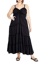 City Chic Alisa Smocked Sleeveless Maxi Dress at