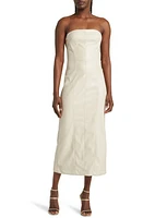 En Saison Ornette Strapless Faux Leather Dress Cream at Nordstrom,