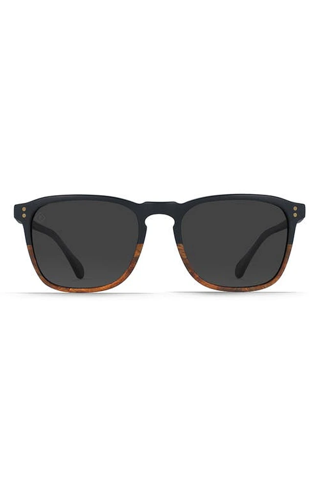 RAEN Wiley 54mm Polarized Square Sunglasses in Burlwood/Black Polar at Nordstrom