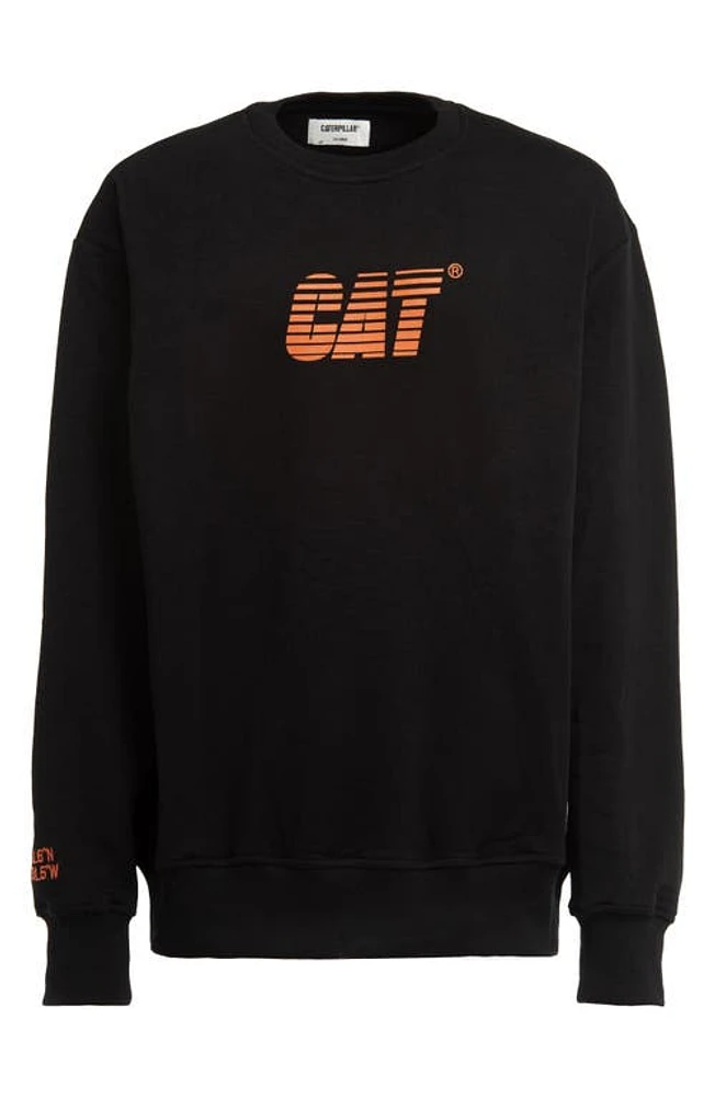 CAT WWR Destructured Logo Sweatshirt in Black at Nordstrom, Size Large