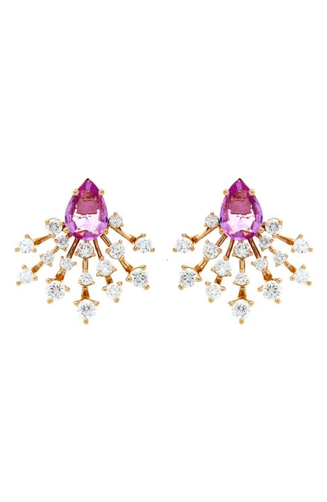 Hueb Luminus Earrings in Pink Sapphire/Rose Gold at Nordstrom