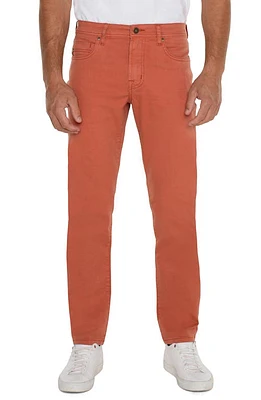 Liverpool Los Angeles Kingston Modern Straight Leg Twill Pants in Terracotta at Nordstrom, Size 28 X 32