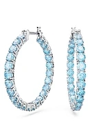 Swarovski Matrix Tennis Hoop Earrings in Blue at Nordstrom