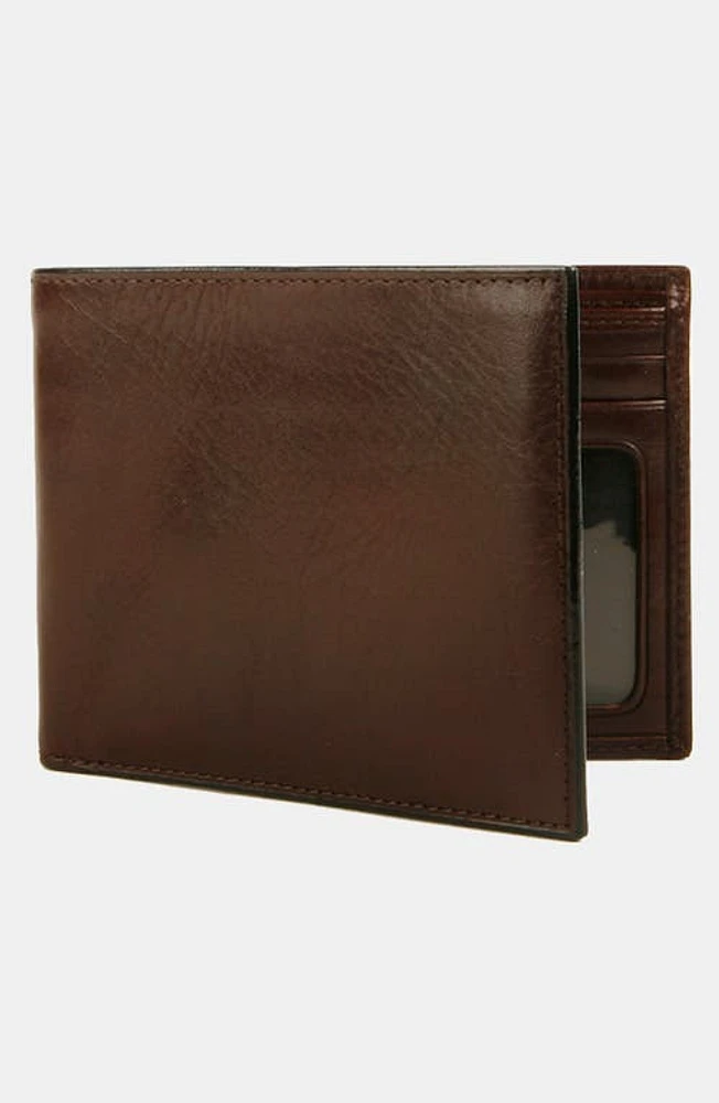 Bosca Leather Bifold Wallet in Dark Brown at Nordstrom