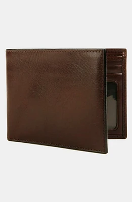 Bosca Leather Bifold Wallet in Dark Brown at Nordstrom