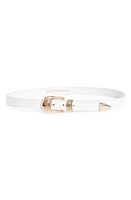 Petit Moments Tulsa Croc Embossed Belt in Ivory Croc at Nordstrom, Size Medium