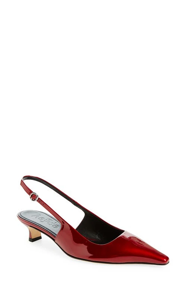 aeyde Metallic Slingback Pump Red at Nordstrom,