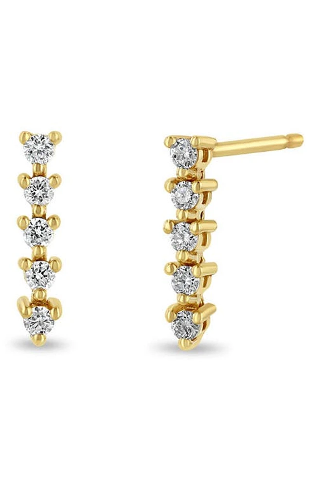 Zoë Chicco 14K Yellow Gold Diamond Linear Drop Earrings at Nordstrom